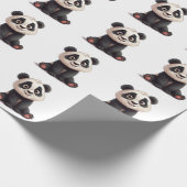 Sitting Panda Bear Cartoon Illustration Artwork Cadeaupapier (Hoek)