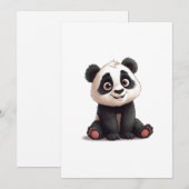 Sitting Panda Bear Cartoon Illustration Artwork Feestdagenkaart (Voorkant / Achterkant)