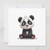 Sitting Panda Bear Cartoon Illustration Artwork Feestdagenkaart (Voorkant)