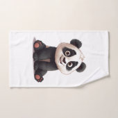 Sitting Panda Bear Cartoon Illustration Artwork Handdoek (Handdoek)