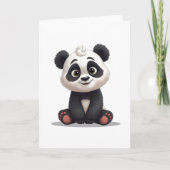 Sitting Panda Bear Cartoon Illustration Artwork Kaart (Voorkant)