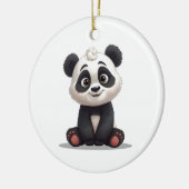 Sitting Panda Bear Cartoon Illustration Artwork Keramisch Ornament (Links)