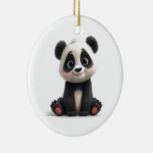 Sitting Panda Bear Cartoon Illustration Artwork Keramisch Ornament (Rechts)