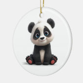 Sitting Panda Bear Cartoon Illustration Artwork Keramisch Ornament (Links)