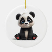 Sitting Panda Bear Cartoon Illustration Artwork Keramisch Ornament (Achterkant)