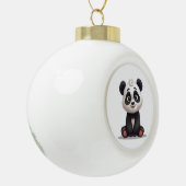 Sitting Panda Bear Cartoon Illustration Artwork Keramische Bal Ornament (Links)