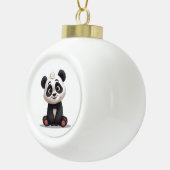 Sitting Panda Bear Cartoon Illustration Artwork Keramische Bal Ornament (Rechts)
