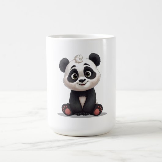 Sitting Panda Bear Cartoon Illustration Artwork Koffiemok (Center)