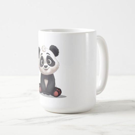 Sitting Panda Bear Cartoon Illustration Artwork Koffiemok (Voorkant rechts)