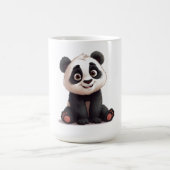 Sitting Panda Bear Cartoon Illustration Artwork Koffiemok (Center)