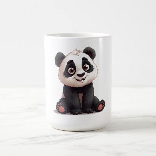 Sitting Panda Bear Cartoon Illustration Artwork Koffiemok (Center)