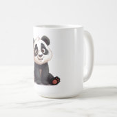 Sitting Panda Bear Cartoon Illustration Artwork Koffiemok (Voorkant rechts)