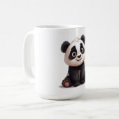 Sitting Panda Bear Cartoon Illustration Artwork Koffiemok (Voorkant links)