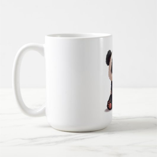 Sitting Panda Bear Cartoon Illustration Artwork Koffiemok (Links)