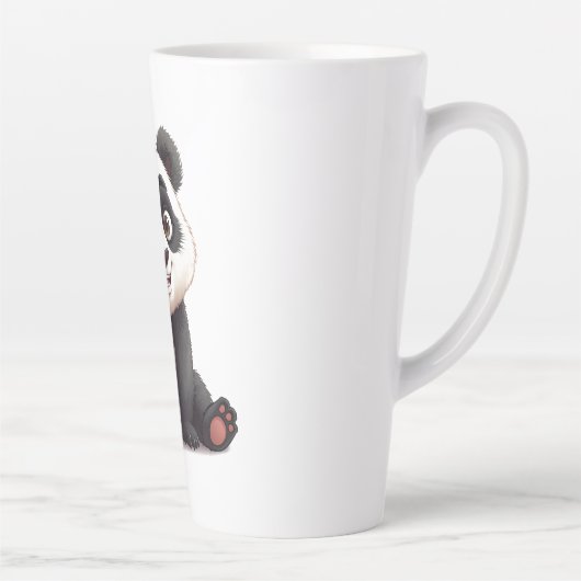Sitting Panda Bear Cartoon Illustration Artwork Latte Mok (Rechts)