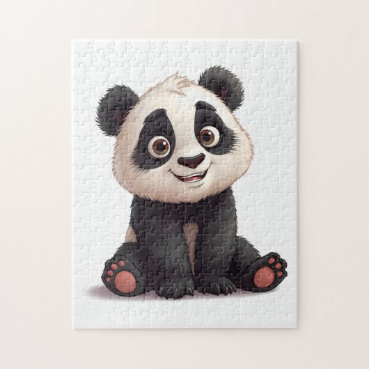 Sitting Panda Bear Cartoon Illustration Artwork Legpuzzel (Verticaal)