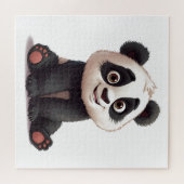 Sitting Panda Bear Cartoon Illustration Artwork Legpuzzel (Horizontaal)