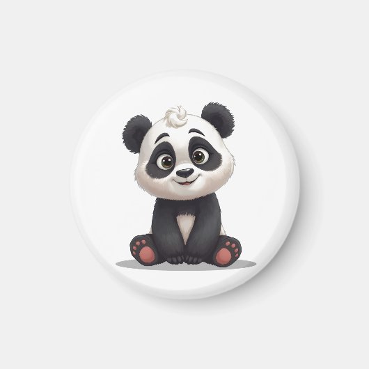 Sitting Panda Bear Cartoon Illustration Artwork Magneet (Voorkant)