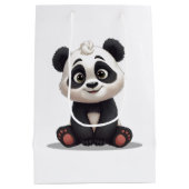 Sitting Panda Bear Cartoon Illustration Artwork Medium Cadeauzakje (Achterkant)