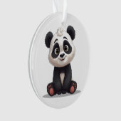 Sitting Panda Bear Cartoon Illustration Artwork Ornament (voorkant)