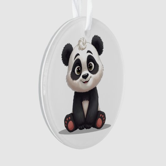 Sitting Panda Bear Cartoon Illustration Artwork Ornament (voorkant)