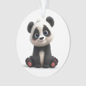 Sitting Panda Bear Cartoon Illustration Artwork Ornament (voorkant)