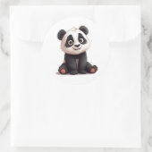Sitting Panda Bear Cartoon Illustration Artwork Ronde Sticker (Tas)