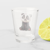 Sitting Panda Bear Cartoon Illustration Artwork Shot Glas (Achterkant)