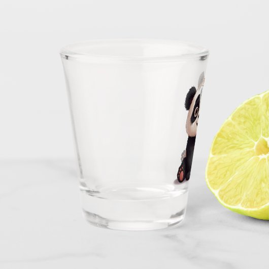 Sitting Panda Bear Cartoon Illustration Artwork Shot Glas (Links)