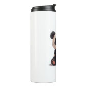 Sitting Panda Bear Cartoon Illustration Artwork Thermosbeker (Gedraaid links)