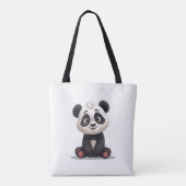 Sitting Panda Bear Cartoon Illustration Artwork Tote Bag (Achterkant)