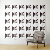 Sitting Panda Bear Cartoon Illustration Artwork Wandkleed (In Situ (horizontaal))