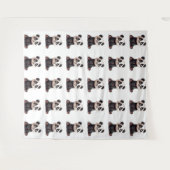 Sitting Panda Bear Cartoon Illustration Artwork Wandkleed (Voorkant (horizontaal))