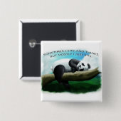 Sitting Panda Vierkante Button 5,1 Cm (Voorkant /achterkant)