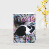 Sitting Pretty Kitty Notecard Kaart (Gele Bloem)