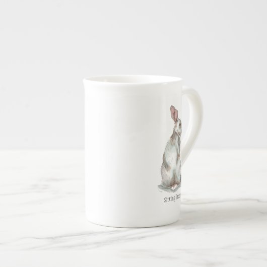 "Sitting Rabbit China Tea Cup Porselein Kop (Voorkant rechts)