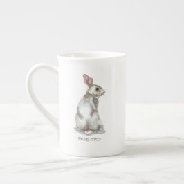 "Sitting  Rabbit China Tea Cup Porselein Kop