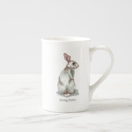 "Sitting  Rabbit China Tea Cup Porselein Kop (Rechts)