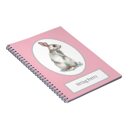 'Sitting ' Rabbit Spiral notebook Notitieboek (Rechterzijde)