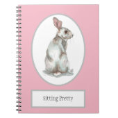 'Sitting ' Rabbit Spiral notebook Notitieboek (Voorkant)