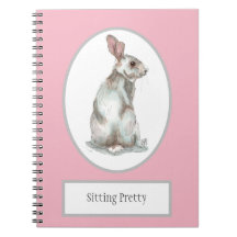 'Sitting ' Rabbit Spiral notebook