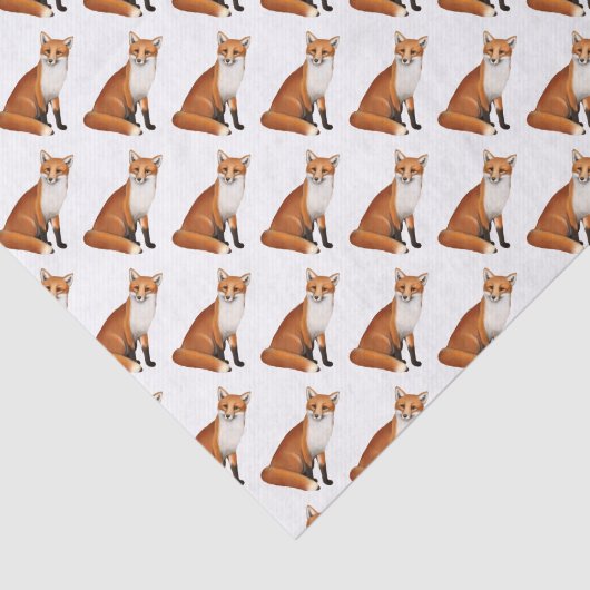 Sitting Red Fox Wildlife-papier Tissuepapier (Detail)