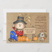 Sitting Scarecrow-uitnodiging Kaart (Voorkant)