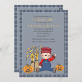 Sitting Scarecrow-uitnodiging Kaart (Voorkant / Achterkant)