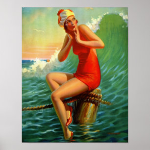 "Sitting " schilderij - Edward Mason Eggleston Poster