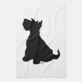 Sitting Scottie Dog Theedoek (Verticaal)
