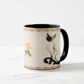 Sitting Siamese Kat Mokken (Voorkant rechts)