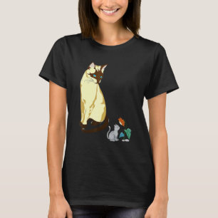 Sitting Siamese kat Siamese Kat Sunflower Fragra T-shirt