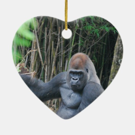Sitting Silverback Gorilla Ornament (Achterkant)