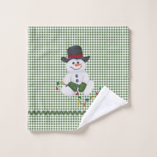 Sitting Snowman Bad Handdoek (Wasdoekje)